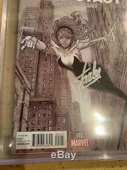 Edge Of The Spider-Verse 2 Variant 9.8 Signed By Stan Lee Spider-Gwen Oum