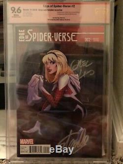Edge of Spider-Verse #2 CBCS 9.6 SS Land Variant, Signed by Stan Lee/Greg Land