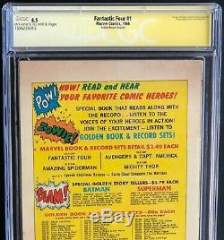 FANTASTIC FOUR #1 (1966 REPRINT) SIGNED STAN LEE CGC 4.5 Golden Record GRR