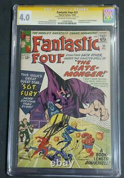 FANTASTIC FOUR #21 CGC 4.0 SS? Signed by STAN LEE. SUPER Rare. Only 12 are SS