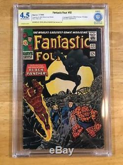 FANTASTIC FOUR #52 CBCS 4.5 Signed by Stan Lee 1st Black Panther (CGC SS)