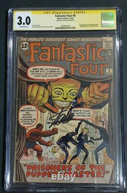 FANTASTIC FOUR #8 CGC 3.0 SS SIGNED STAN LEE. OW. 1962. Only 30 copies are SS
