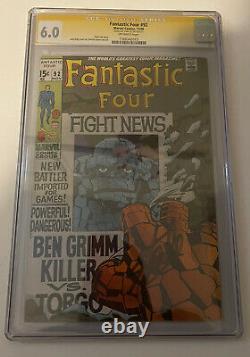 FANTASTIC FOUR #92 CGC 6.0 SIGNED By Stan Lee 10/31/2015