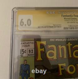 FANTASTIC FOUR #92 CGC 6.0 SIGNED By Stan Lee 10/31/2015