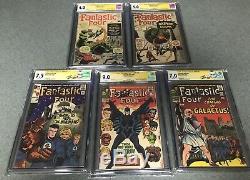 Fantastic Four #1, 5, 45, 46, 48 Key Lot CGC 4.0 9.0 SS Signed By Stan Lee