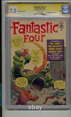 Fantastic Four #1 Cgc 7.5 Ss Signed Stan Lee Golden Record Reprint Comic Grr