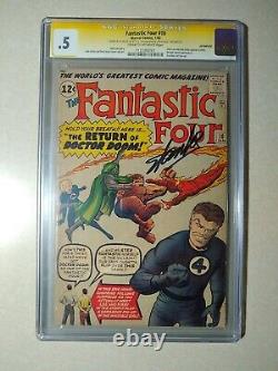 Fantastic Four #10 CGC 0.5 SS Signed STAN LEE Dr. Doom Appearance 1963 MCU