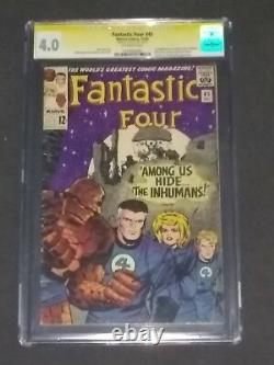 Fantastic Four 45 1st app Inhumans CGC SS autographed Stan Lee