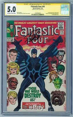 Fantastic Four #46 CGC 5.0 (OW-W) Signed By Stan Lee 1st Full App Black Bolt