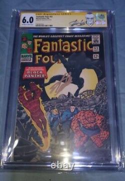 Fantastic Four #52 1966 CGC SS 6.0 1st App Black Panther! Signed Stan Lee