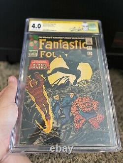 Fantastic Four 52 CGC 4.0 SS Signed by Stan Lee 1st Black Panther