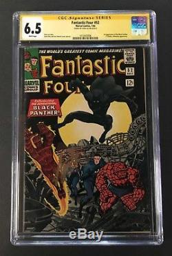 Fantastic Four #52 CGC 6.5 Black Panther First Appearance STAN LEE Signed Auto