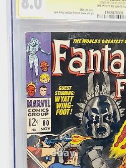 Fantastic Four #80 1968 CGC 8.0 Signed by Stan Lee 1st appearance Tomazooma