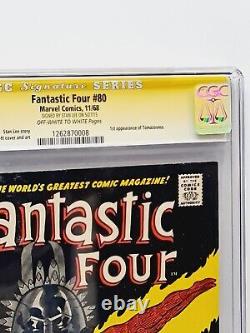 Fantastic Four #80 Vintage 1968 CGC 8.0 Signed by Stan Lee 1st appearan of T