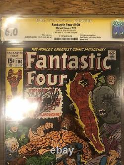 Fantastic Four Comic #100 Signed Stan LEE