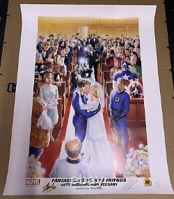 Fantastic Four Wedding Lithograph Signed Stan Lee & Alex Ross Dynamic Forces