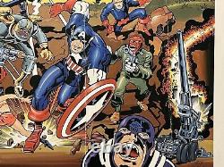 Framed 50th ANNIV. Captain America Print Signed JACK KIRBY-STAN LEE-JOE SIMON