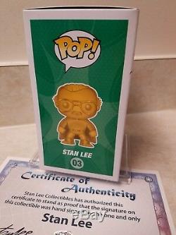 Funko PoP! Stan Lee (Gold) Autographed COA certification sticker & certificate