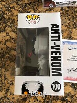 Funko Pop Anti Venom Hot Topic Exclusive Stan Lee signed withcoa