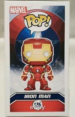 Funko Pop! Civil War Iron Man #126 SIGNED Stan Lee Robert Downey Jr. COA Rare