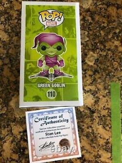 Funko Pop Green Goblin SDCC Stan Lee signed withcoa