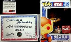 Funko Pop! Marvel Hobgoblin #165 Collector Corps Exclusive Signed Stan Lee COA