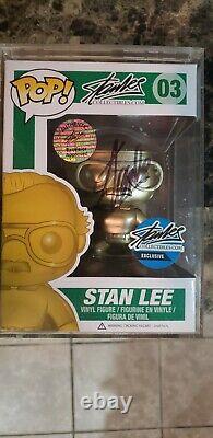 Funko Pop! Stan Lee Gold #03Signed Autograph Excelsior Approved withhard protector