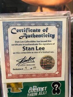Funko Pop Stan Lee Gold Silver Metallic Chrome Edition Signed Auto Set Rare 1/10