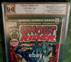 GHOST RIDER 1 PGX (NT CGC) 9.0 SS KEY, 1st Appear HELLSTROM, Signed STAN LEE