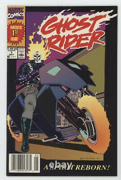 Ghost Rider 1 Marvel 1990 VF Signed Javier Saltares Stan Lee 1st Danny Ketch