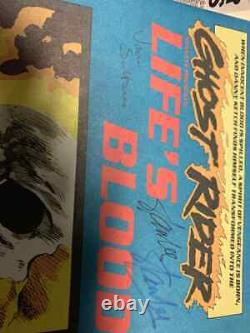 Ghost Rider 1 Marvel 1990 VF Signed Javier Saltares Stan Lee 1st Danny Ketch
