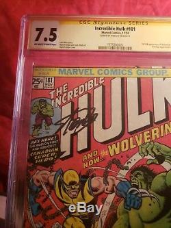 HULK #181 CGC 7.5 Signed by Stan Lee (1st full Wolverine) 1974 Marvel