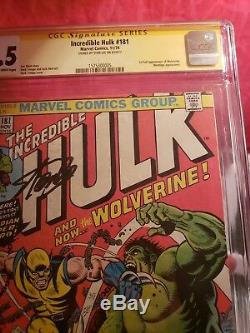 HULK #181 CGC 7.5 Signed by Stan Lee (1st full Wolverine) 1974 Marvel