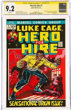 Hero For Hire #1 CGC 9.2 STAN LEE SIGNATURE! 1st Luke Cage! Signed! WHITE! M3 cm