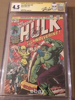 Hulk 181 CGC Signed STAN LEE 4.5 Custom Label First Appearance Wolverine