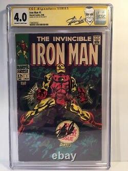 IRON MAN #1 CGC 4.0 Signature Series Signed Stan Lee 5/68