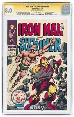 IRON MAN AND SUB-MARINER #1 CGC 8.0 SIGNED BY STAN LEE APRIL 1968 OWithW PAGES