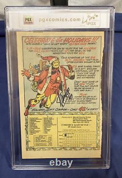 IRON MAN CHRISTMAS! Stan Lee 2X SIGNED ad page from 1980s SPIDERMAN PGX CERTIFIE