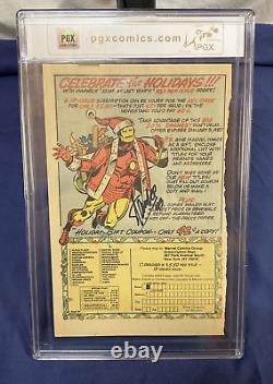 IRON MAN CHRISTMAS! Stan Lee 2X SIGNED ad page from 1980s SPIDERMAN PGX CERTIFIE
