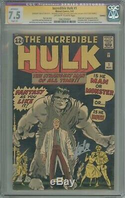 Increadible Hulk #1 CGC 7.5 Signed By Stan Lee