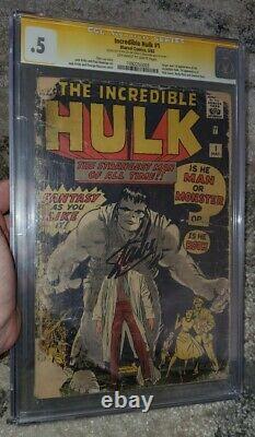 Incredible Hulk #1 CGC 0.5 Stan Lee Signed 1st Appearance of Hulk Marvel 1962