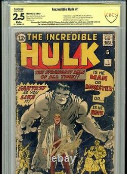 Incredible Hulk #1 Cbcs Graded 2.5 1962 Marvel Witnessed Signed By Stan Lee Cgc