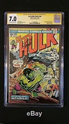 Incredible Hulk #180 Cgc 7.0 Ss Signed Stan Lee 1st Wolverine