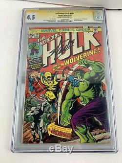 Incredible Hulk 181 CGC 4.5 Signature Series Signed By Stan Lee First Wolverine