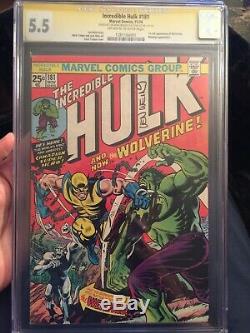 Incredible Hulk #181 CGC 5.5 SS x 2 1st Wolverine STAN LEE SIGNED & LEN WEIN