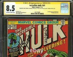 Incredible Hulk #181 CGC 8.5 SIGNED 4x STAN LEE 1st full app of WOLVERINE 1974