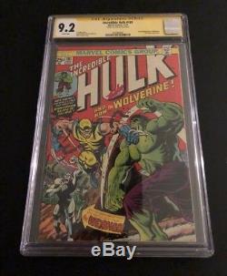 Incredible Hulk #181 CGC 9.2 signed by Stan Lee. First appearance of Wolverine