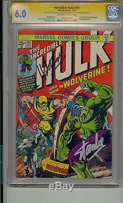 Incredible Hulk #181 Cgc 6.0 Ss Signed Stan Lee Trimpe Romita 1st Wolverine
