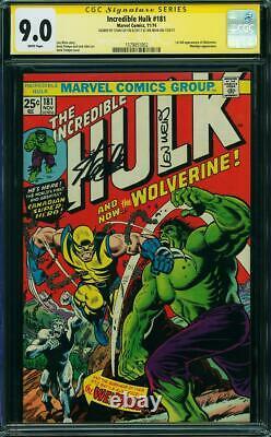 Incredible Hulk #181 Cgc 9.0 White Ss Stan Lee And Lin Wein Signed #1579051002