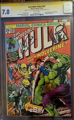 Incredible Hulk #181 Comic Cgc Ss 7.0 Signed Stan Lee & Trimpe Sketch Rare! Look